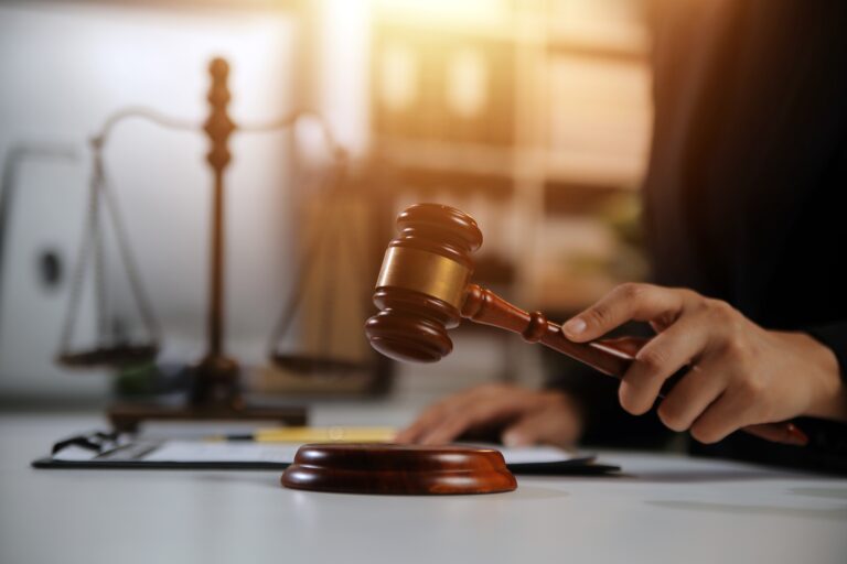 a gavel in the hand of the judge